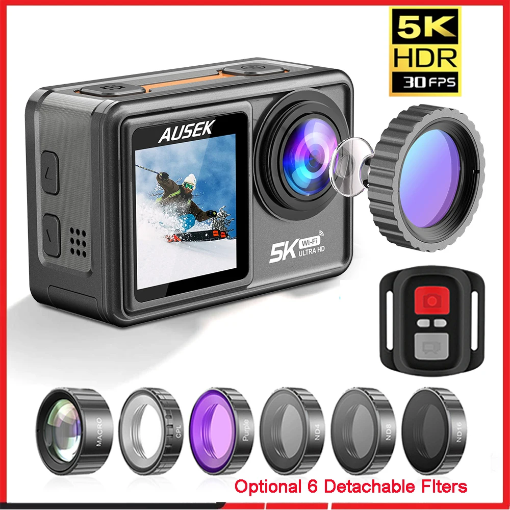 Webcam 4K - AUSEK M81TR 액션 카메라 5K 4K60FPS