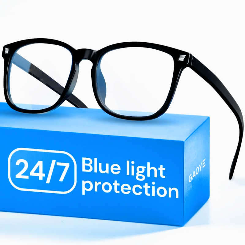 Gaming Glasses Blue Light - 컴퓨터 및 게임용 블랙 블루라이트 안경