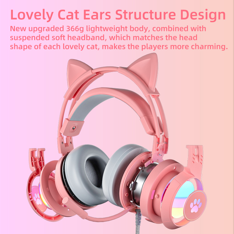Pc Gaming Earbuds - PC, PS4, PS5, 노트북용 핑크 게이밍