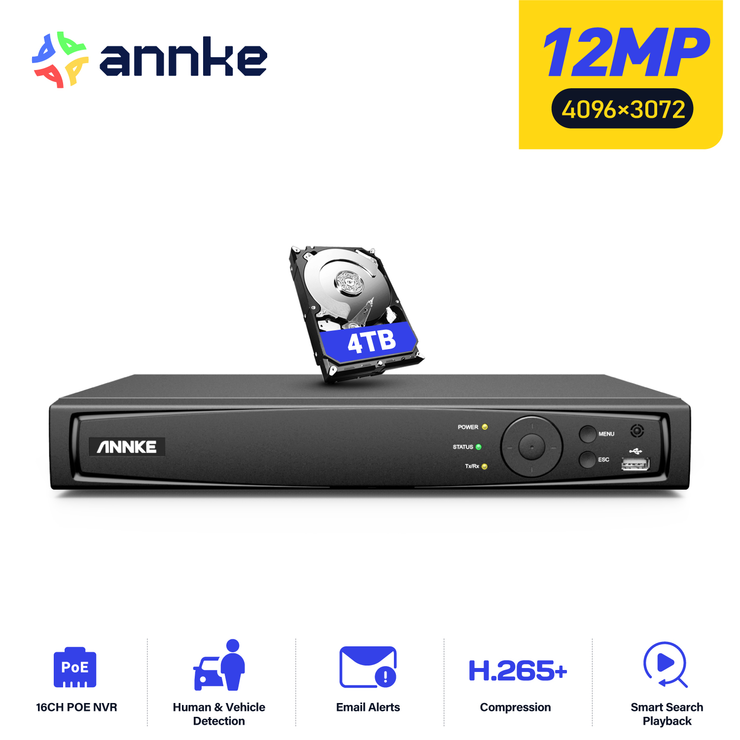 Webcam 4K - ANNKE 12MP POE NVR 네트워크 비디오