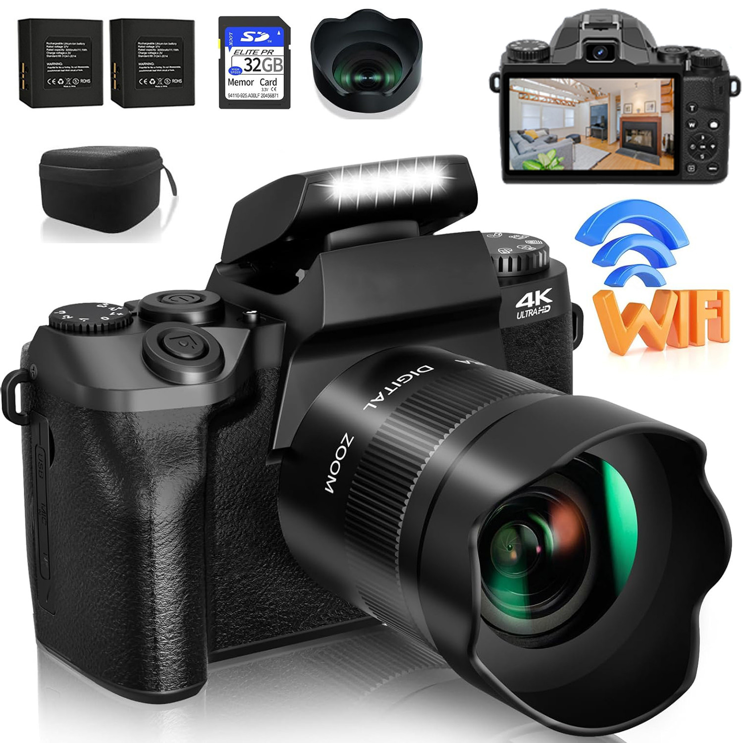 Webcam 4K - 64MP 디지털 카메라 SLR DSLR 사진
