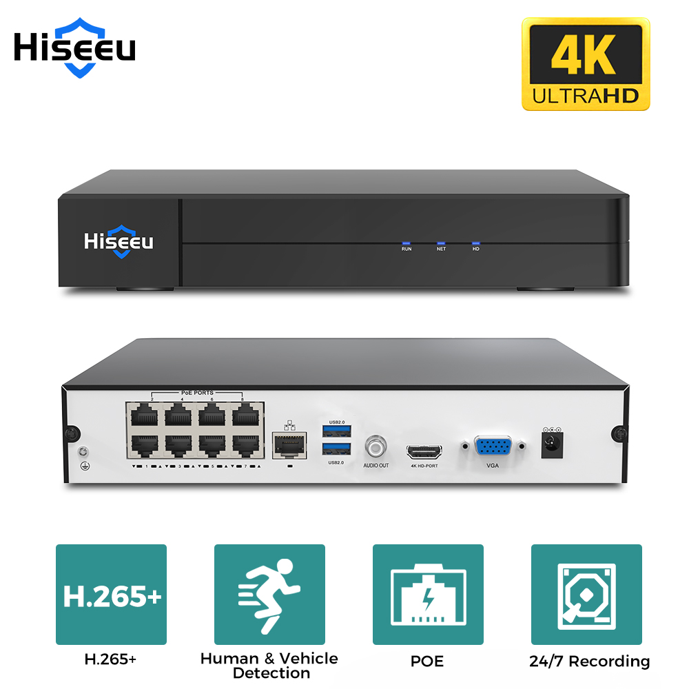 Hiseeu 8채널 4K PoE NVR 네트워크 비디오 - Webcam 4K 리뷰 및 가격