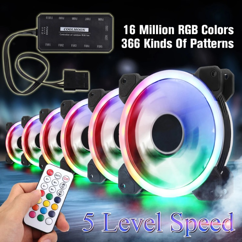 120mm RGB 저소음 조절 가능 PC 쿨링 팬 IR - Pc Gaming Cpu 리뷰 및 가격
