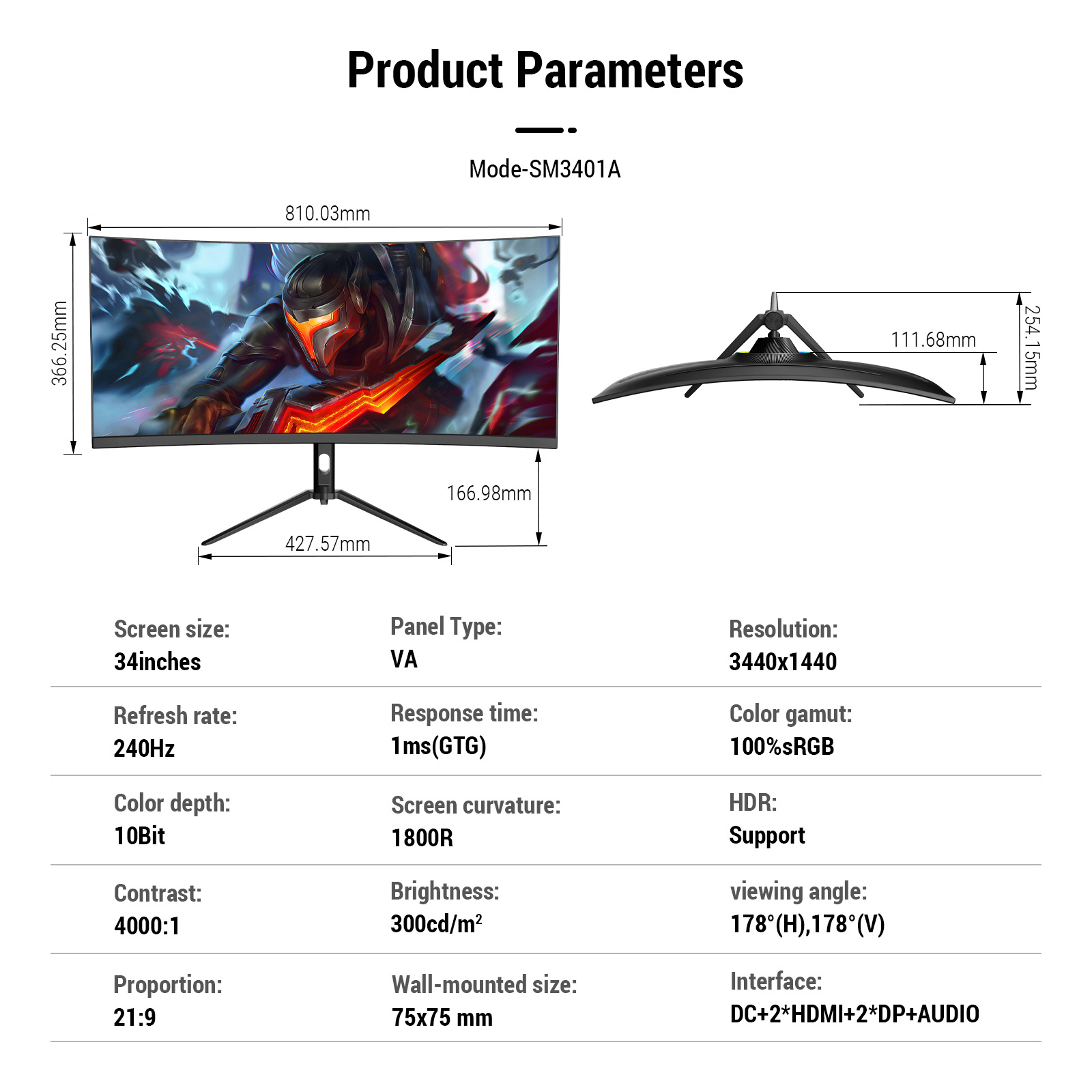 34인치 4K 커브드 LCD 모니터, 커브드 모니터,  - Pc Gaming Ultrawide Monitor 리뷰 및 가격