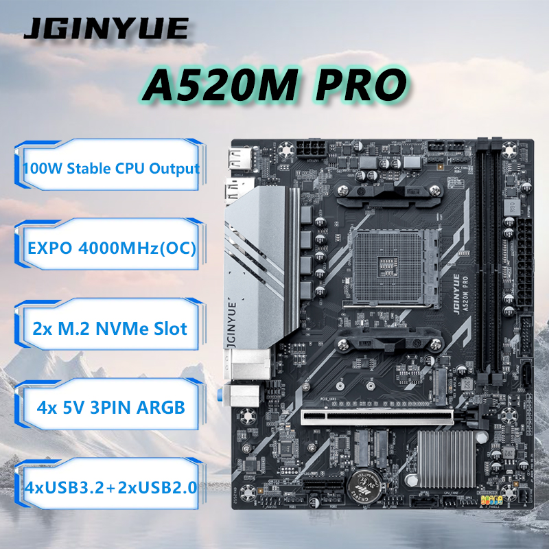 JGINYUE A520M PRO 마더보드 키트(AMD  - Pc Gaming Video 리뷰 및 가격