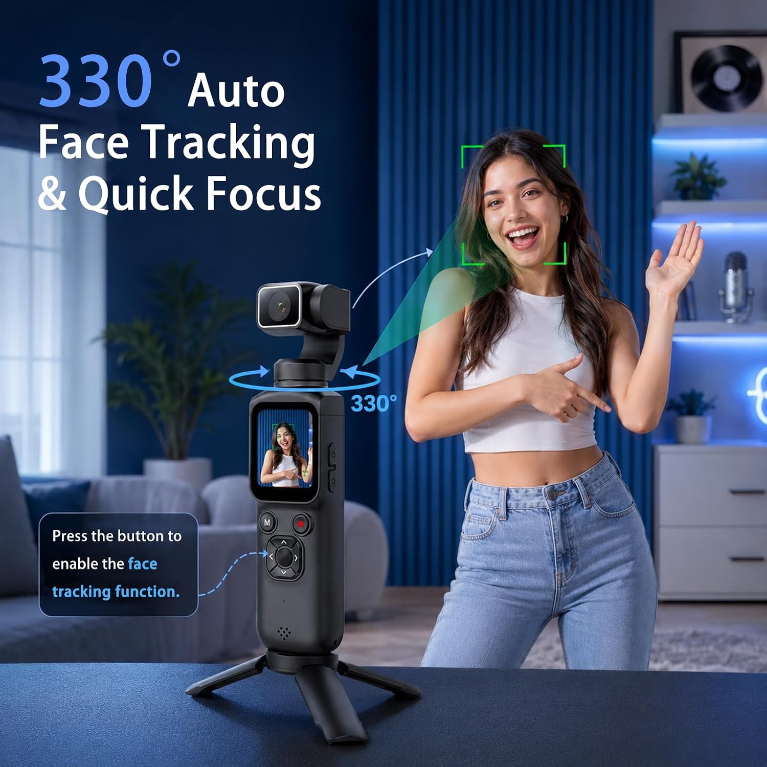 유튜브 초보자를 위한 4K 핸드헬드 짐벌 브이로그 카메 - Webcam 4K 리뷰 및 가격