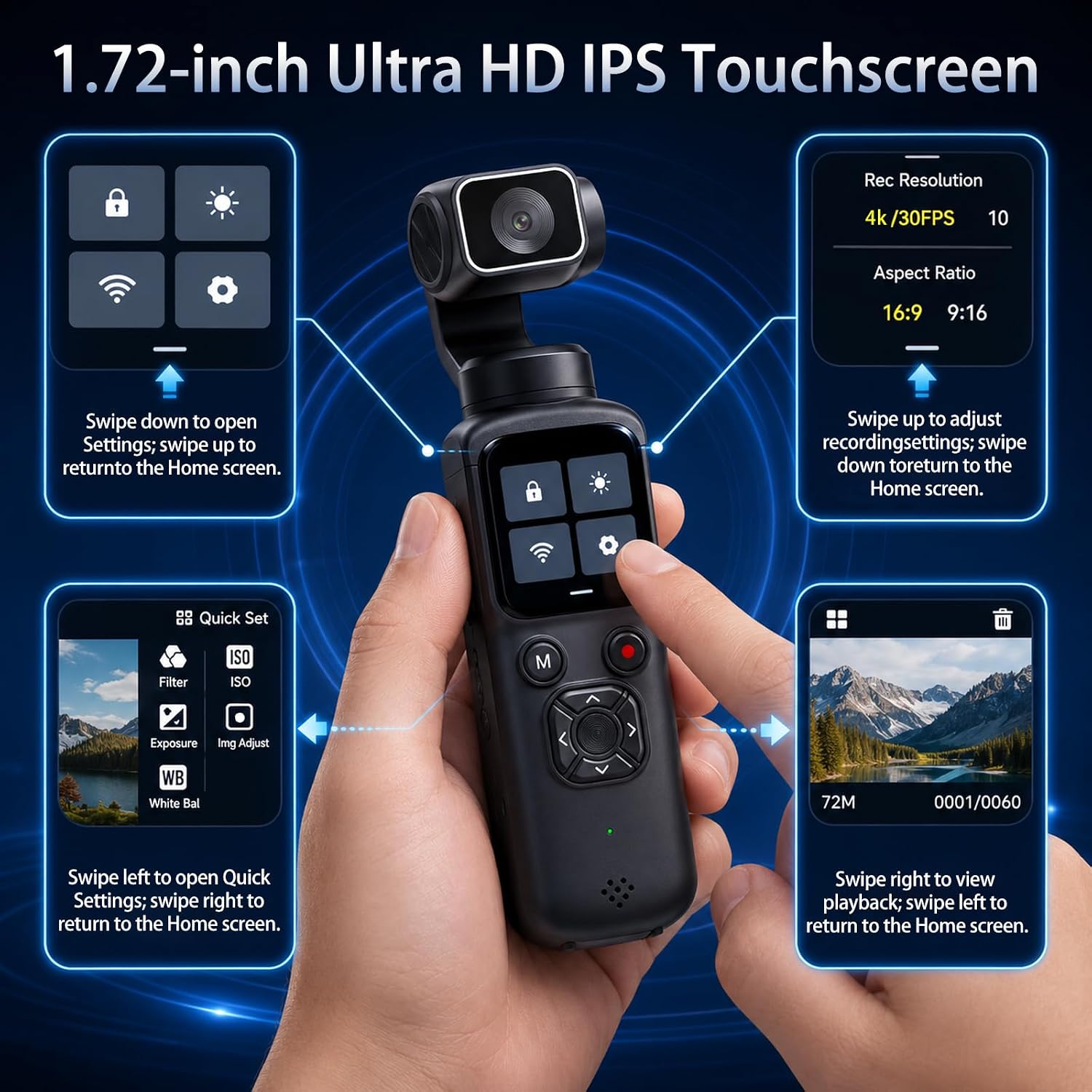 유튜브 초보자를 위한 4K 핸드헬드 짐벌 브이로그 카메 - Webcam 4K 리뷰 및 가격