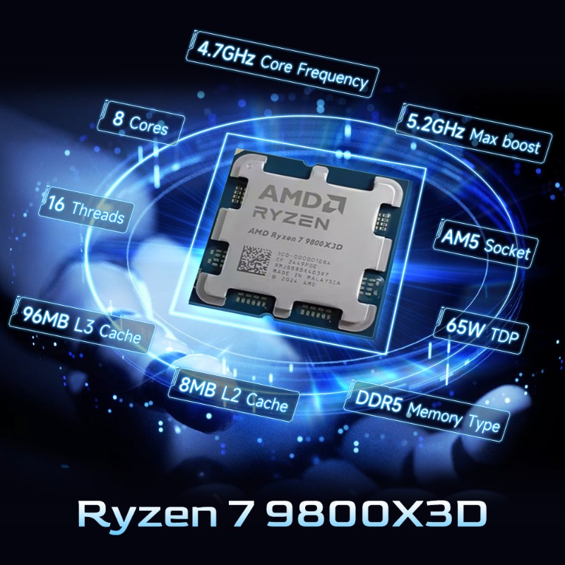 AMD 라이젠 7 9800X3D AM5 게이밍 빌드 C - Pc Gaming Ddr5 리뷰 및 가격