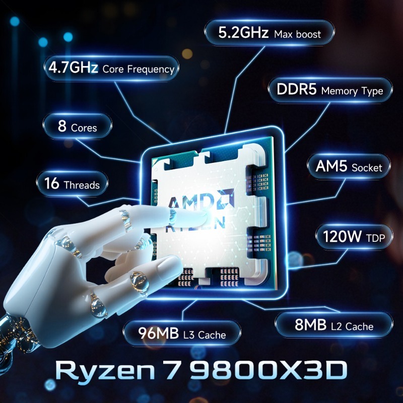 AMD 라이젠 7 9800X3D AM5 게이밍 빌드 C - Pc Gaming Ddr5 리뷰 및 가격