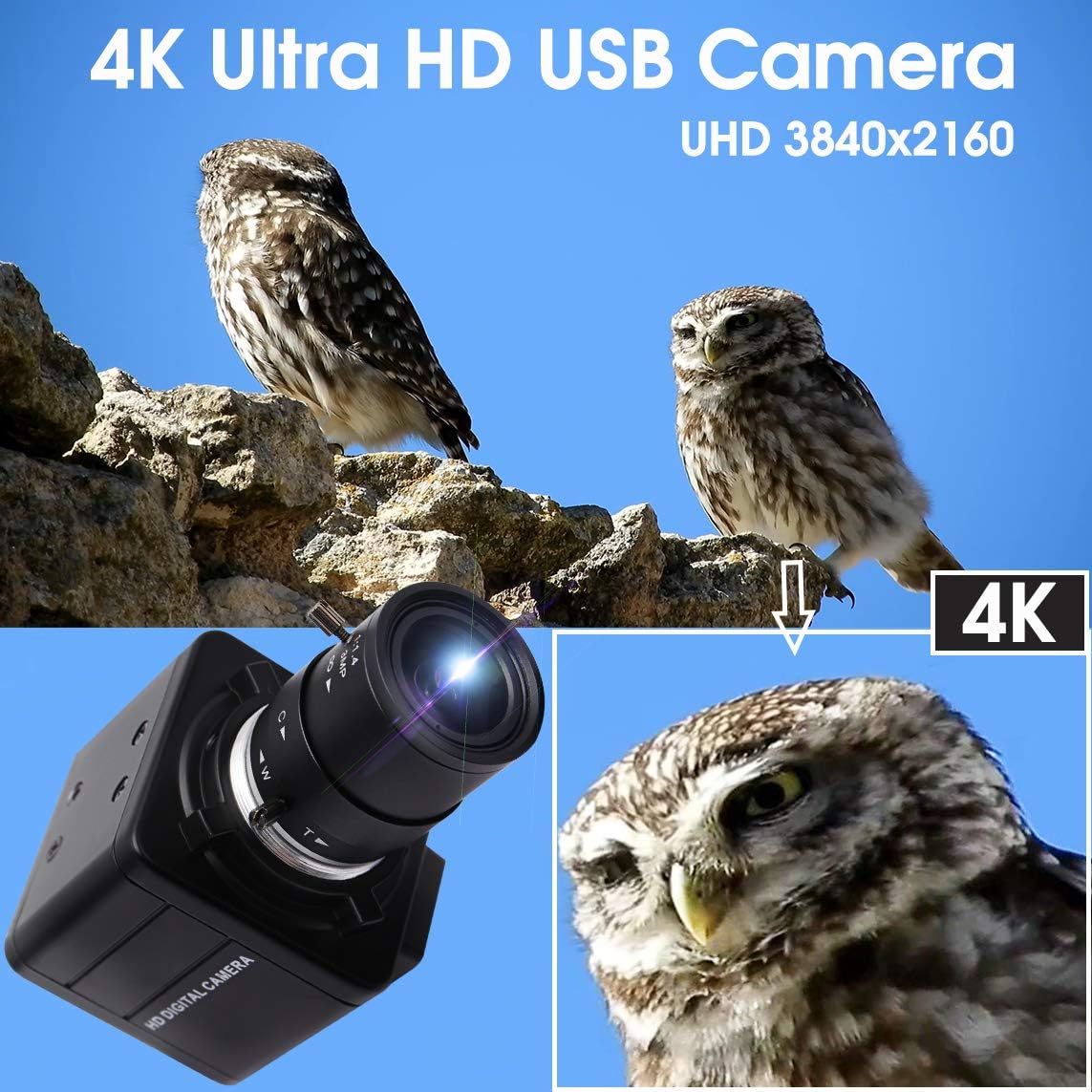 ELP 4K 울트라 HD 웹캠 4X 광학 줌 2.8-1 - Webcam 4K 리뷰 및 가격